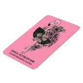 Benutzerdefinierter Text rosa Flamingo Magnet (Linke Seite)