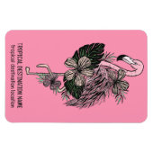 Benutzerdefinierter Text rosa Flamingo Magnet (Horizontal)