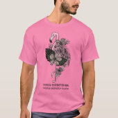 Benutzerdefinierter Text rosa Flamingo T-Shirt (Vorderseite)