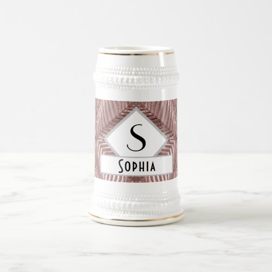 Benutzerdefinierter Text/Rose Bierglas (Mittel)