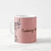 Benutzerdefinierter Text/Rose Gold Blush Metallisc Kaffeetasse (Vorderseite Links)