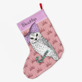 Benutzerdefinierter Text / Rose Gold Glitzer Blush Großer Weihnachtsstrumpf (Rückseite (Hängend))