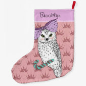 Benutzerdefinierter Text / Rose Gold Glitzer Blush Großer Weihnachtsstrumpf (Rückseite)