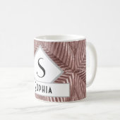 Benutzerdefinierter Text/ Roségold Art Deco Metall Kaffeetasse (VorderseiteRechts)