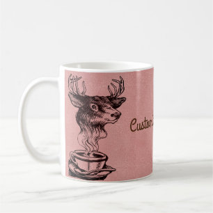 Benutzerdefinierter Text/ Roségold-Rouge Metallic Kaffeetasse