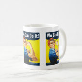 Benutzerdefinierter Text, Rosie the Riveter "We Ca Kaffeetasse (VorderseiteRechts)