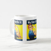 Benutzerdefinierter Text, Rosie the Riveter "We Ca Kaffeetasse (Vorderseite Links)