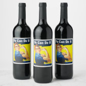 Benutzerdefinierter Text, Rosie the Riveter "We Ca Weinetikett (Flaschen)