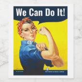 Benutzerdefinierter Text, Rosie the Riveter "We Ca Weinetikett (Einzelnes Label)