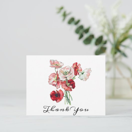 Benutzerdefinierter Text Rot/Rosa Pupien Hochzeits Postkarte (Stehend Vorderseite)