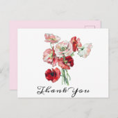 Benutzerdefinierter Text Rot/Rosa Pupien Hochzeits Postkarte (Vorne/Hinten)