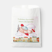 Benutzerdefinierter Text Roter Vintage-Wasserfarbe Geschenktütchen (Vorderseite)