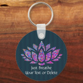 Benutzerdefinierter Text Ruhige Aquamarine Blume u Schlüsselanhänger (Vorderseite)