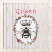 Benutzerdefinierter Text/ Rustikale Waldkronenbeer Glasuntersetzer (Vorderseite)