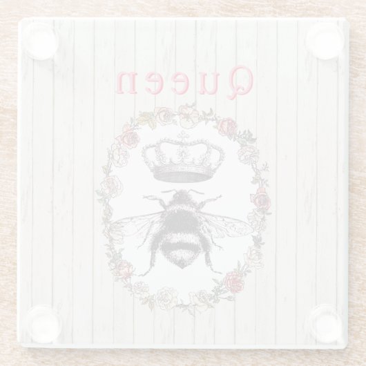 Benutzerdefinierter Text/ Rustikale Waldkronenbeer Glasuntersetzer (Rückseite)