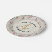 Benutzerdefinierter Text/ rustikaler, nautischer A Pappteller (Schrägansicht)