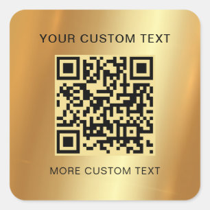 Benutzerdefinierter Text Scannable QR Code Glamour Quadratischer Aufkleber