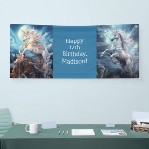 Benutzerdefinierter Text Schöne Einhörner Banner
