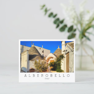 Benutzerdefinierter Text, schöne Stadt Alberobello Postkarte