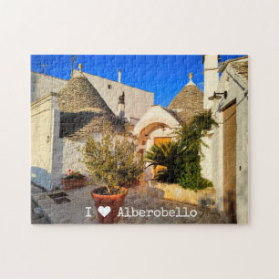 Benutzerdefinierter Text, schöne Stadt Alberobello Puzzle