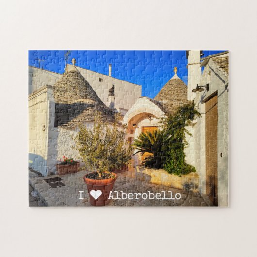 Benutzerdefinierter Text, schöne Stadt Alberobello Puzzle (Horizontal)