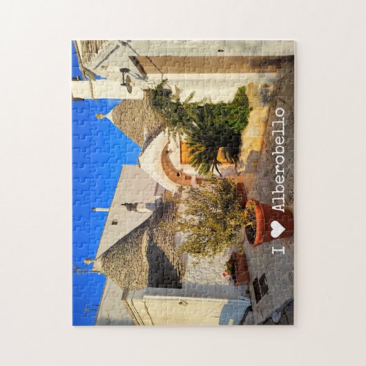 Benutzerdefinierter Text, schöne Stadt Alberobello Puzzle (Vertikal)