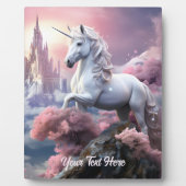 Benutzerdefinierter Text Schönes Einhorn Fotoplatte (Vorderseite)