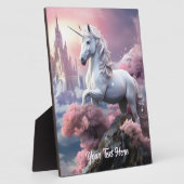 Benutzerdefinierter Text Schönes Einhorn Fotoplatte (Seite)