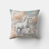 Benutzerdefinierter Text Schönes Einhorn Kissen (Rückseite)