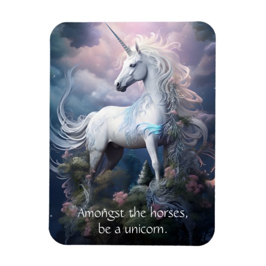 Benutzerdefinierter Text Schönes Einhorn Magnet (Vertikal)