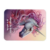 Benutzerdefinierter Text Schönes Einhorn Magnet (Horizontal)