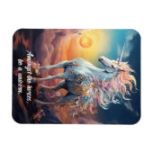 Benutzerdefinierter Text Schönes Einhorn Magnet (Horizontal)