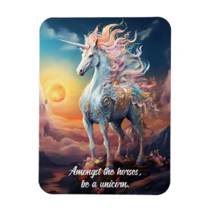 Benutzerdefinierter Text Schönes Einhorn Magnet