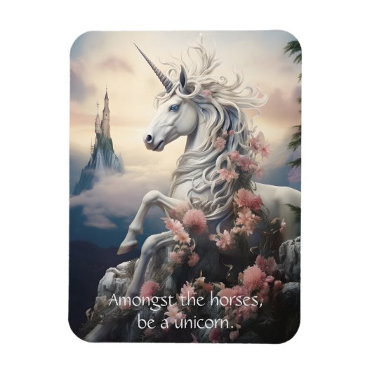 Benutzerdefinierter Text Schönes Einhorn Magnet (Vertikal)