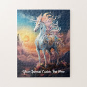 Benutzerdefinierter Text Schönes Einhorn Puzzle (Vertikal)