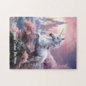 Benutzerdefinierter Text Schönes Einhorn Puzzle (Horizontal)