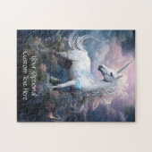 Benutzerdefinierter Text Schönes Einhorn Puzzle (Horizontal)
