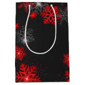 Benutzerdefinierter Text schwarz rotes Thema Weihn Mittlere Geschenktüte (Vorderseite)