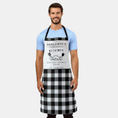 Benutzerdefinierter Text, Schwarz und Weiß Buffalo Schürze (Getragen)