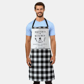Benutzerdefinierter Text, Schwarz und Weiß Buffalo Schürze (Getragen)