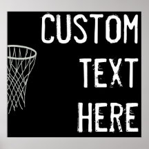 Benutzerdefinierter Text Schwarz/Weiß Basketball-P