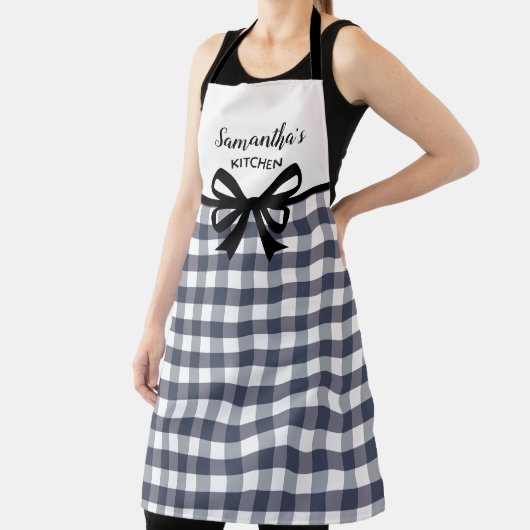 Benutzerdefinierter Text Schwarz-weiß Büffel Karie Schürze (InSitu)