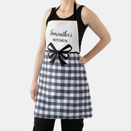 Benutzerdefinierter Text Schwarz-weiß Büffel Karie Schürze (InSitu)