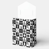 Benutzerdefinierter Text schwarz-weiß Weihnachtste Geschenkschachtel (Geöffnet)