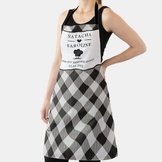 Benutzerdefinierter Text, Schwarze und Weiße Küche Schürze (InSitu)