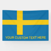 Benutzerdefinierter Text Schwedische Flagge Banner (Horizontal)