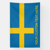 Benutzerdefinierter Text Schwedische Flagge Banner (Vertikal)