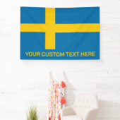 Benutzerdefinierter Text Schwedische Flagge Banner (InSitu)