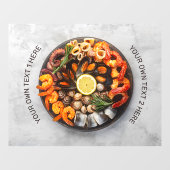 Benutzerdefinierter Text Seafood Platine Fensteraufkleber (Blatt)