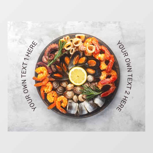Benutzerdefinierter Text Seafood Platine Fensteraufkleber (Blatt)